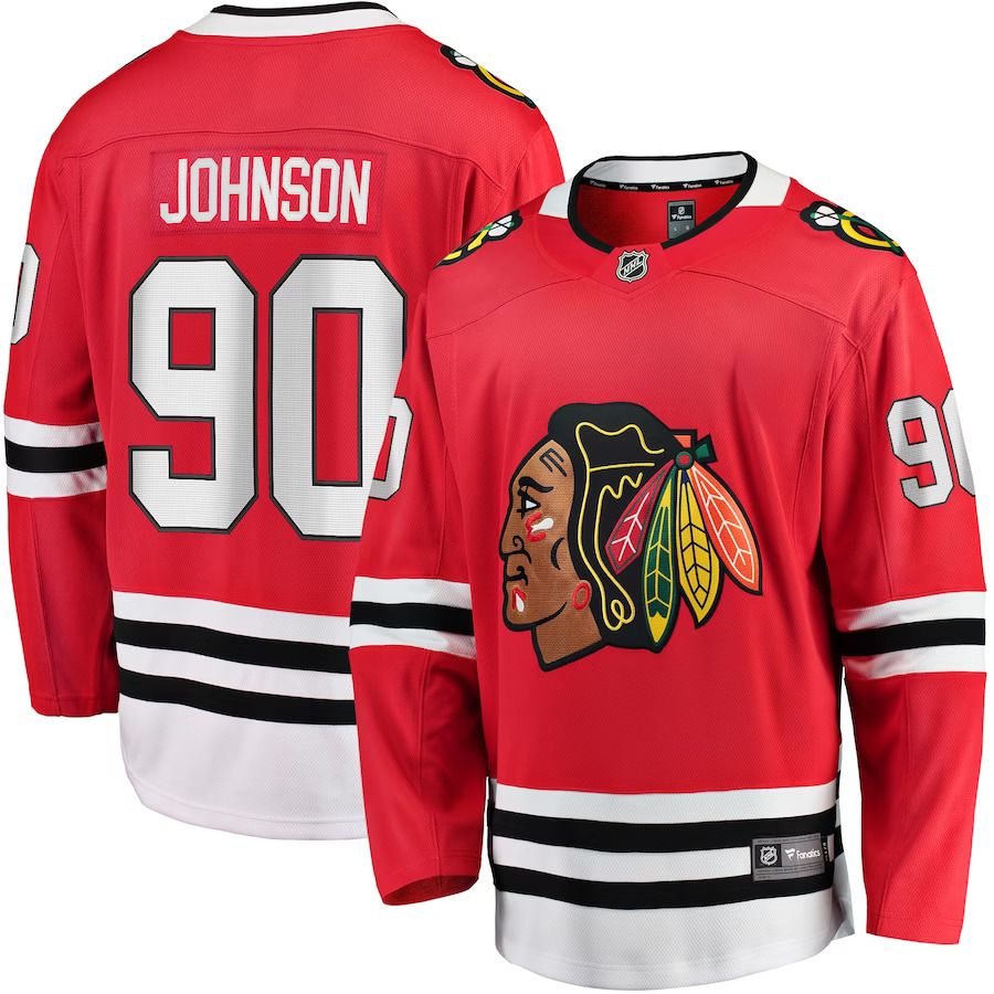 Men Chicago Blackhawks 90 Tyler Johnson Fanatics Branded Red Home Team Breakaway Player NHL Jersey
